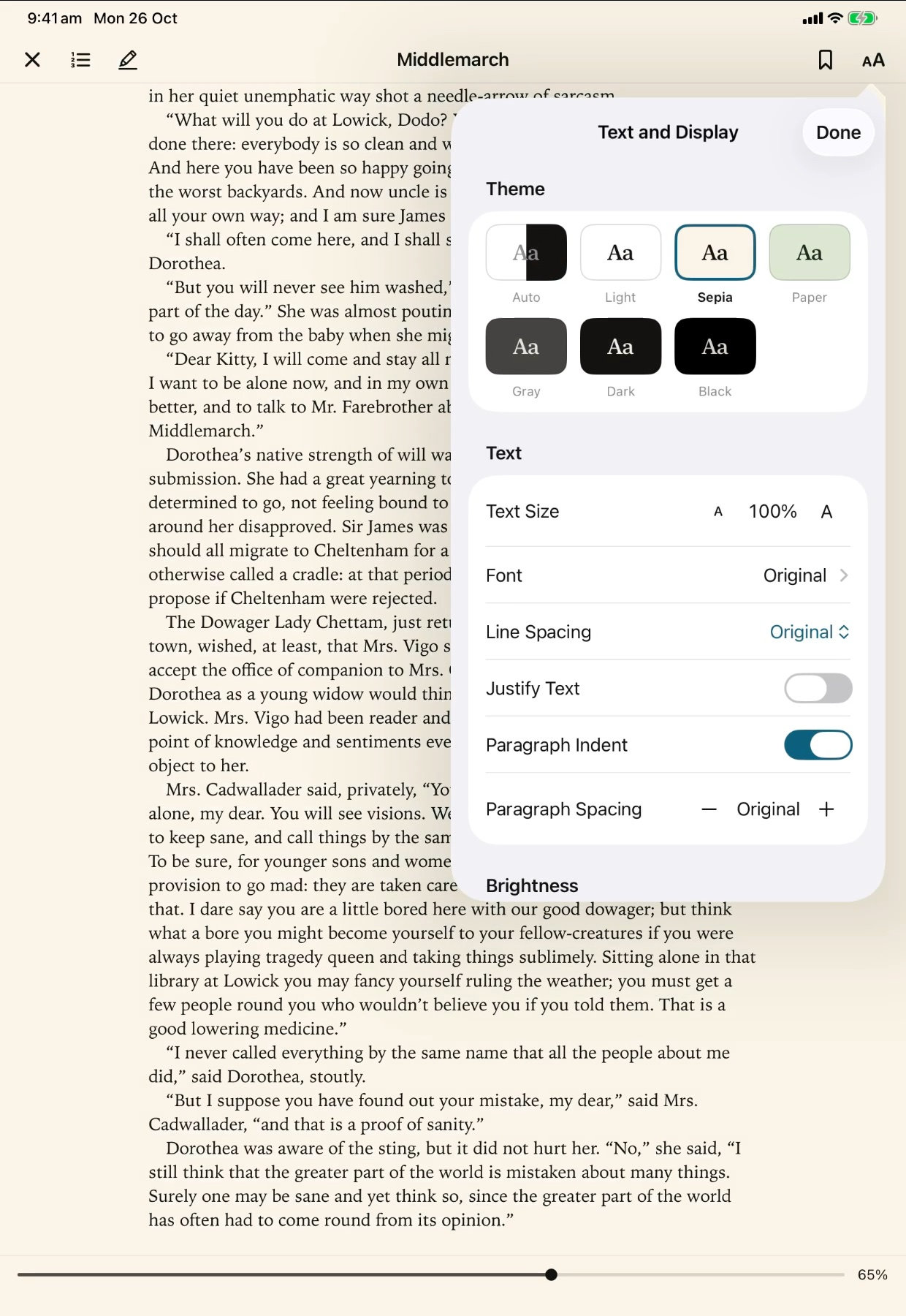 Text and Display with the page colours on iPad